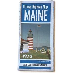1972 Maine Highway Map Vintage Official Ephemera Distributed State Travel Guide
